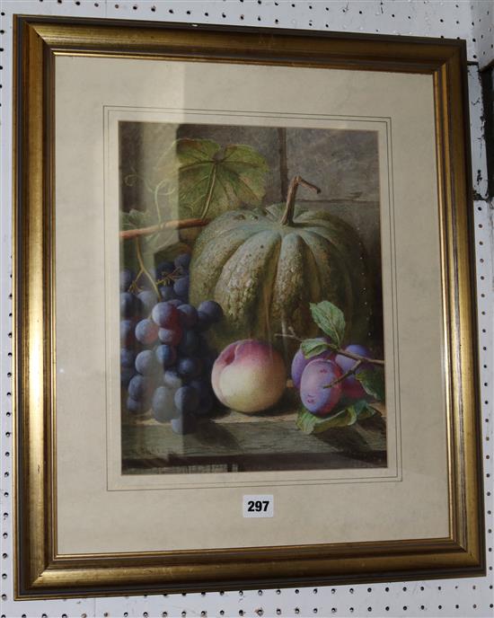 Charles Henry Slater , watercolour, still life of fruit